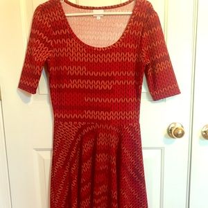 LuLaRoe Nicole Size M Red, Maroon, & Pink